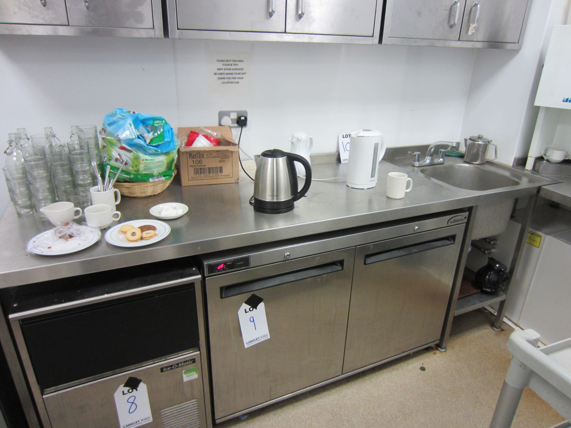 Stainless Steel Commercial Prep Table Including Single Bowl Sink & L Shaped Infil