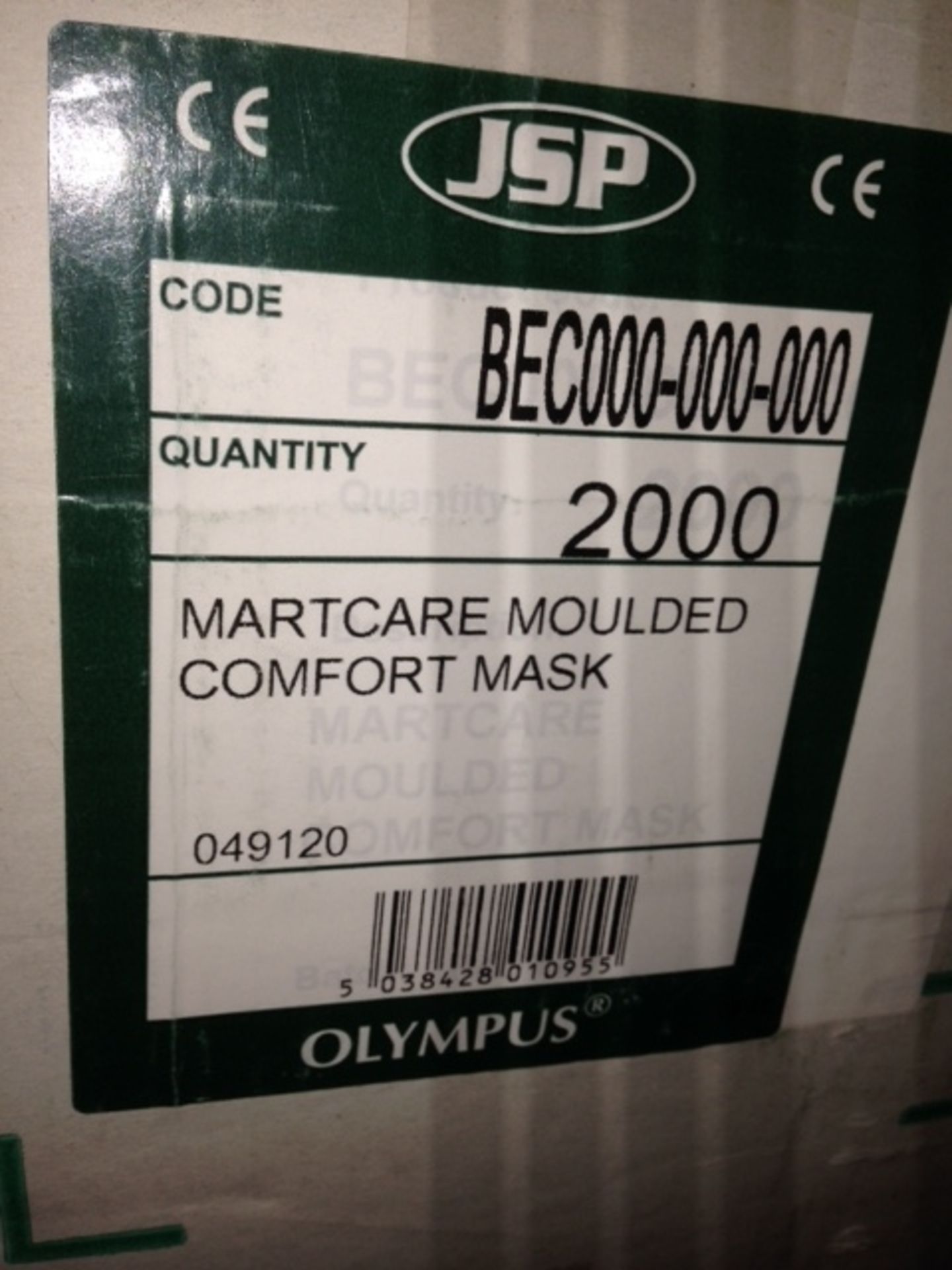 Four Cases x 2000 JSP Martcare Comfort Dust Masks