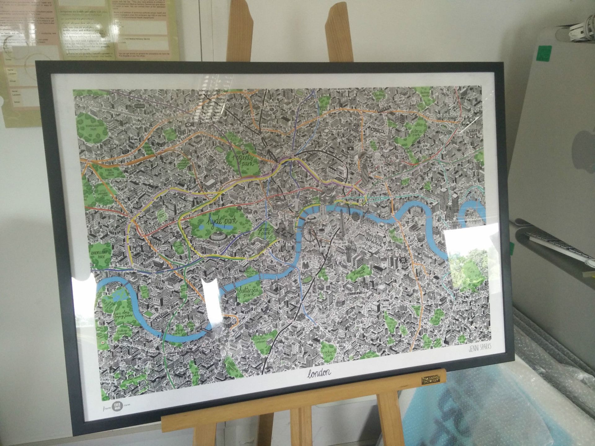 Framed Hand Drawn Map Of London By Jenni Sparks