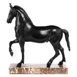 Rare bronze sculpture of a stallion from the quadriga of Herculaneum, workshop of CamilloPaderni,
