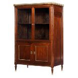 Small neoclassic libraryHeight: 146 cm. Width: ca. 100 cm. Depth: ca. 45.5 cm. Ca. 1800. Softwood