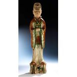 Standing Tang official with Sancai glazeHeight: 83.2 cm. China, Tang dynasty, 618 - 907. Literature: