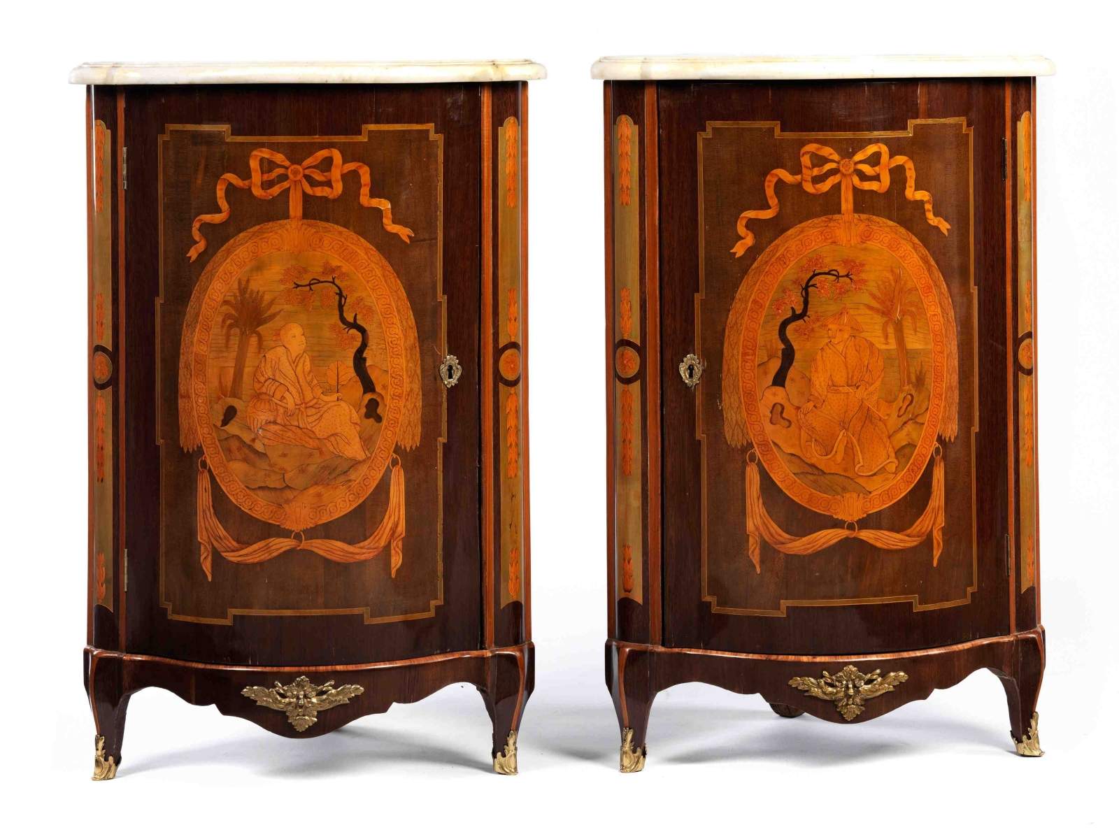 Pair of Transition encoignures, stamped ''Pierre Macret'',  1727 - 1796Height: 91 cm. Width: 43