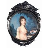 Louis Cochon,Paris painter, 1762 accepted into the Academy de Saint-Luc MINIATURE Watercolour on