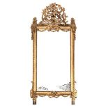 Exceptional and magnificent Louis XVI mirror198 x 90 cm. France, 18th century. Carved giltwood.