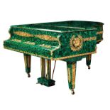 Impressiv malachit piano by C. M. SchröderHeight: 95 cm. Width: 179 cm. Depth: 145 cm. Relief-like