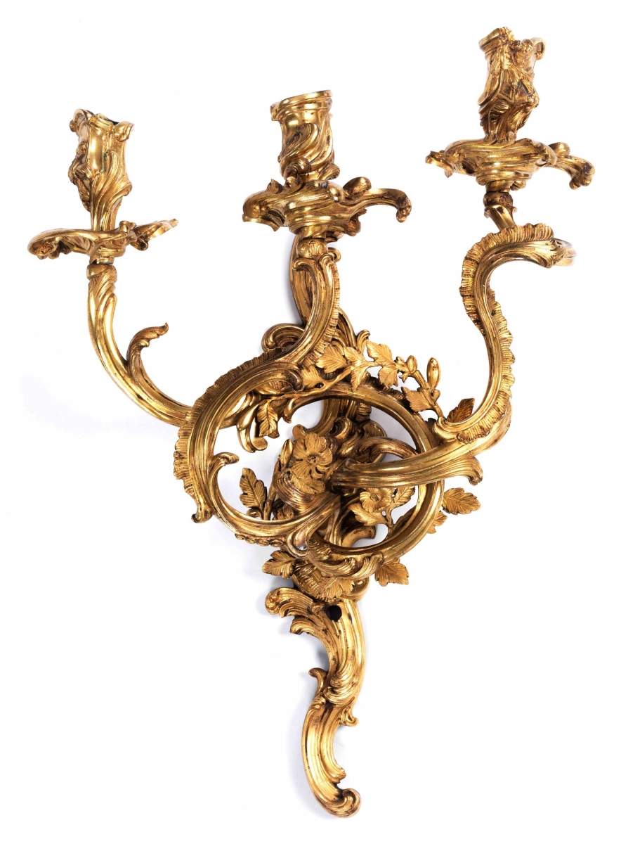 Rococo-style wall appliquéHeight: ca. 50 cm. Gilt-bronze. Minor signs of age-related wear. - Image 6 of 6