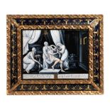 Limoges enamel plate with the depiction of ''The Toilette of Venus''Visible size: 16.5 x 22 cm.