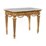 Large console table with opulent carved decorationHeight: 90 cm. Width: 127 cm. Depth: 63 cm.