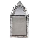 Elegant Baroque mirror108 x 54 cm. Italy, 18th century. Original mirror glass, verso original