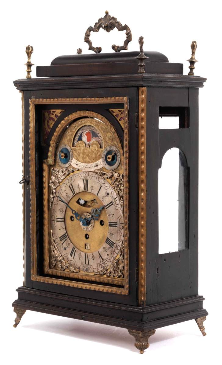 Bracket clockHeight including handles: 54 cm. Width: 30.5 cm. Depth: 16.5 cm. 18th century. Signs of - Image 6 of 6