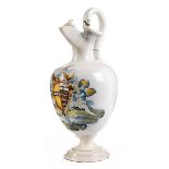 Maiolica jug with handleHeight: 35.5 cm. Diameter: ca. 17 cm. Faenza, 16th century. Restored