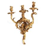 Rococo-style wall appliquéHeight: ca. 50 cm. Gilt-bronze. Minor signs of age-related wear.
