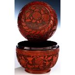 Lacquer boxHeight: 12.1 cm. China, Ming dynasty, 1368 - 1644. Restored. In old wooden storage