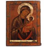 Large icon63 x 48 cm. Tempera on chalk primer on panel, partially gilt. Russia, 18th/ 19th