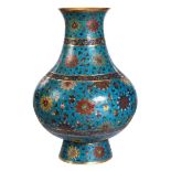 Large Hu type cloisonné vaseHeight: 59 cm. China, 17th century. Slightly restored. Literature: