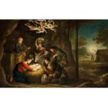 Flemish painter of the second half of the 17th centuryNATIVITY OF JESUS Oil on copper. 26 x 41