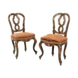 Pair of Venetian Rococo chairsHeight: 92 cm. Width: 52 cm. Depth: ca. 48 cm. Venice, mid-18th