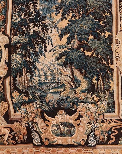 Brussels tapestry with landscape scenery depictionHeight: 318 cm. Width: 277 cm. Brussels, 17th - Image 2 of 5