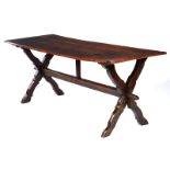 Refectory tableHeight: 78 cm. Width: 193 cm. Depth: 69 cm. France, 17th century. Oak and walnut