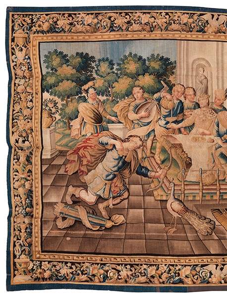 Gobelin tapestry of the Royal Manufacture with scenes from the myth of Odysseus Circa 1665. The - Image 3 of 6