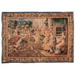 Gobelin tapestry of the Royal Manufacture with scenes from the myth of Odysseus Circa 1665. The