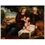 Painter of the Venetian School in the manner of TizianTHE REST ON THE FLIGHT INTO EGYPT Oil on