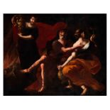 Giuseppe Simonelli,ca. 1650 Naples - 1710, attributed LOT AND HIS TWO DAUGHTERS Oil on canvas. 100 x