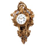 Large Louis XV cartel clockHeight: ca. 79 cm. Width: ca. 46 cm. Paris, ca. 1760. Good condition.