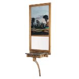 Small Louis XVI console with trumeau mirrorHeight of the console: ca. 80 cm. Trumeau mirror: 164 x