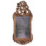 Fine Rococo mirror106 x 49 cm. South Germany, 18th century. Carved giltwood. Original mirror