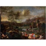 Flemish painter of the first half of the 17th centuryLANDSCAPE WITH STAFFAGE FIGURES Oil on