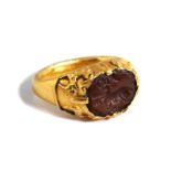 Antique cameo ringRing size: 55. Weight: ca. 7.6 g. Fine gold. Ca. 1000. Rare, antique cameo ring