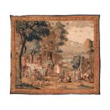 Large Brussels Teniers-tapestry with Kermesse-scenery, Pieter and Jan-Frans van derBorcht, attr.