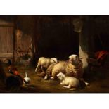 Eugène Verboeckhoven,1798 Warneton - 1881 Brussels, attributed STABLE SCENE WITH SHEPHERD'S