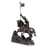 Bronze figurine group of Saint George, vanquishing the dragonHeight: 29 cm. End of the 18th century.