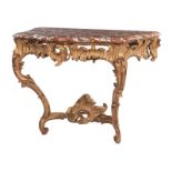 Franconian Baroque console tableHeight: ca. 85 cm. Width: 115 cm. Depth: 57 cm. Würzburg, ca.