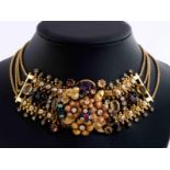 Multicolour necklaceNecklace length: ca. 39 cm. Weight: ca. 75.7 g. Yellow gold and 18 ct rose gold.