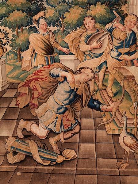 Gobelin tapestry of the Royal Manufacture with scenes from the myth of Odysseus Circa 1665. The - Image 2 of 6