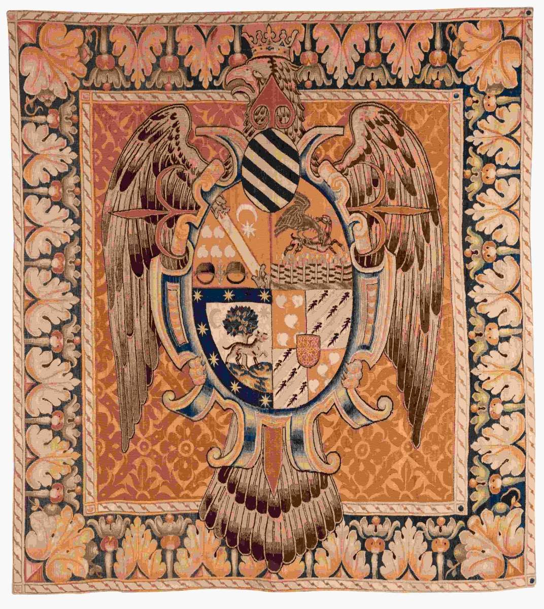 Tapestry253 x 229 cm. Spain, 17th century. Wool, lined. In pristine condition.  Wandteppich 253 x