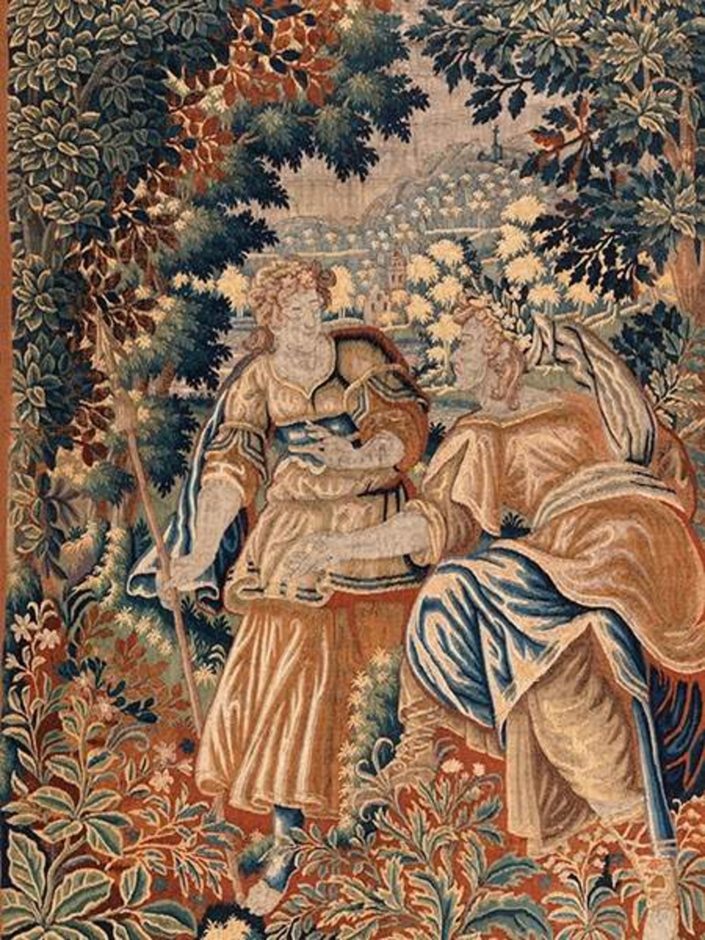 Tapestry with mythological sceneryHeight: 335 cm. Width: 262 cm. Franco-Flemish, beginning of the - Bild 2 aus 4