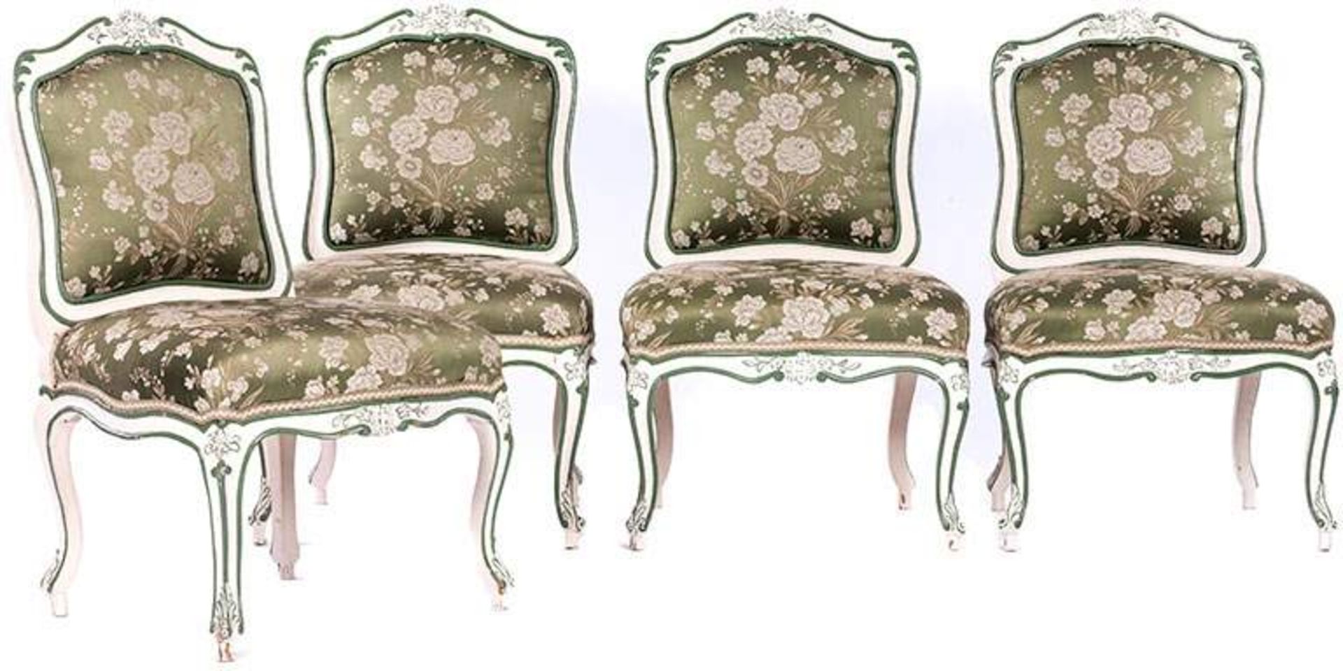 Set of four Baroque chairs from the German princely House of Thurn und TaxisHeight: 90.5 cm.