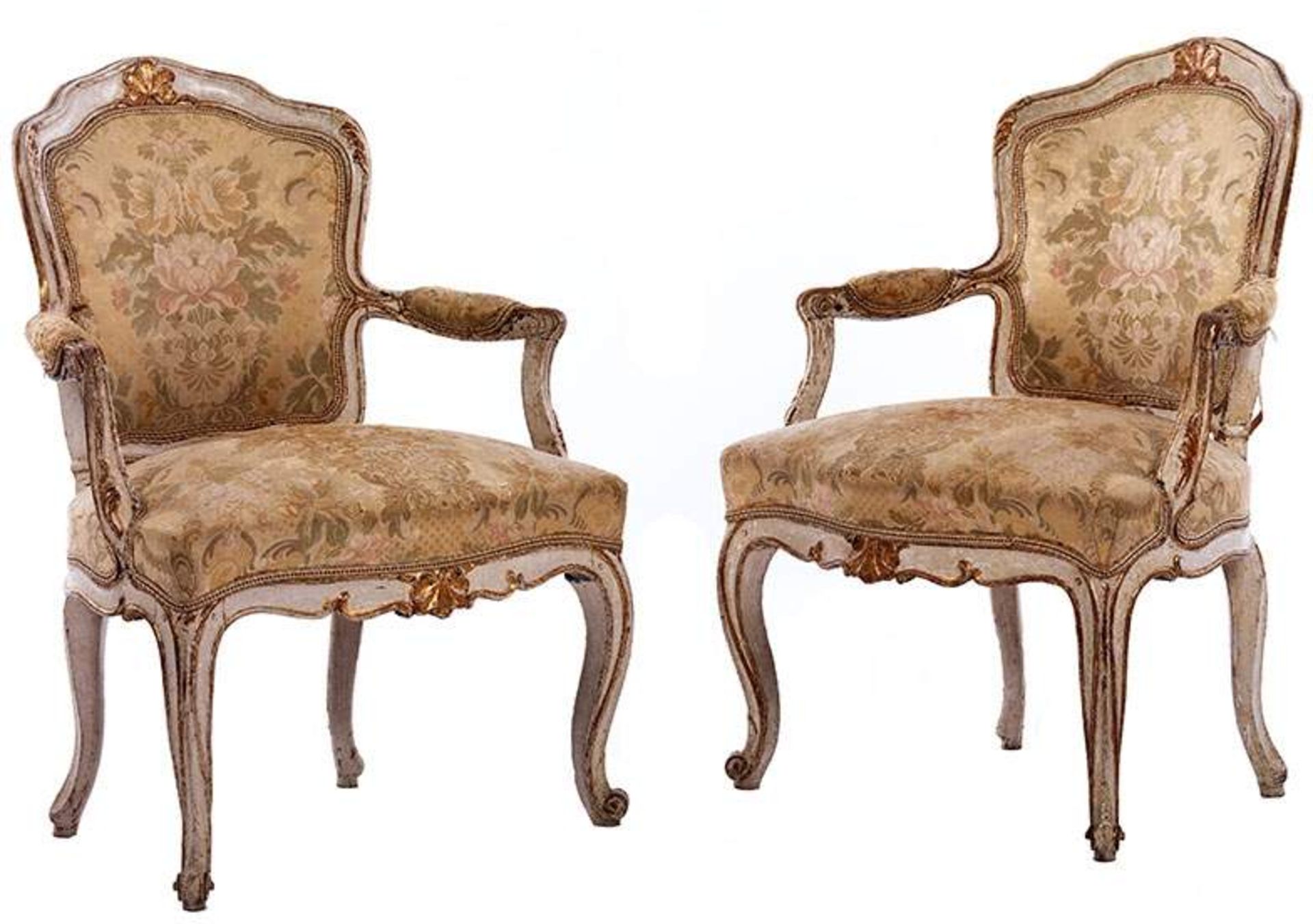 Pair of small armchairsHeight: 87 cm. Width: ca. 67 cm. Depth: ca. 50 cm. France, 18th century.