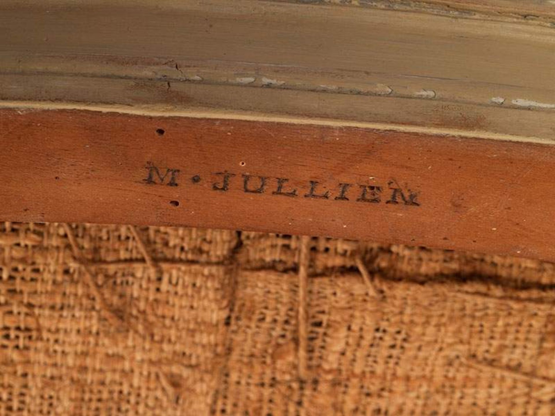 Pair of Louis XVI armchairs, signed ''M. Jullien''Height: 87.5 cm. Width: 75 cm. Depth: 48 cm. - Bild 3 aus 5