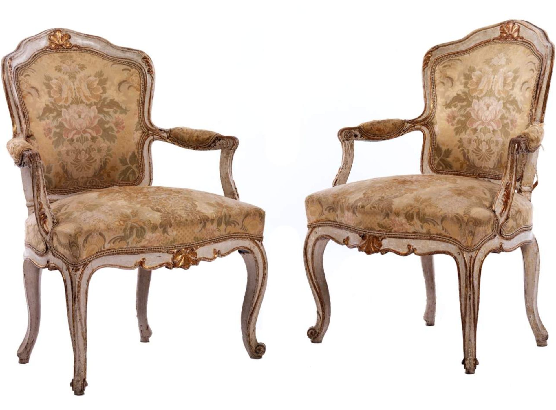 Pair of small armchairsHeight: 87 cm. Width: ca. 67 cm. Depth: ca. 50 cm. France, 18th century. - Bild 5 aus 5