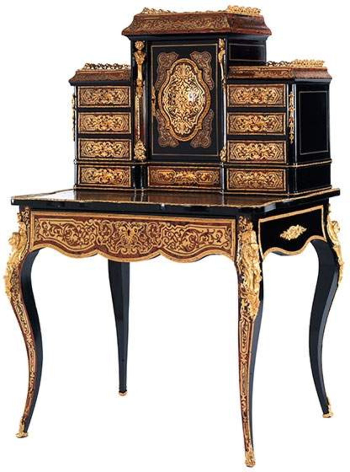 Magnificent Napoleon III bureau cabinet with Boulle-style marquetryHeight: 132 cm. Width: ca. 89 cm.