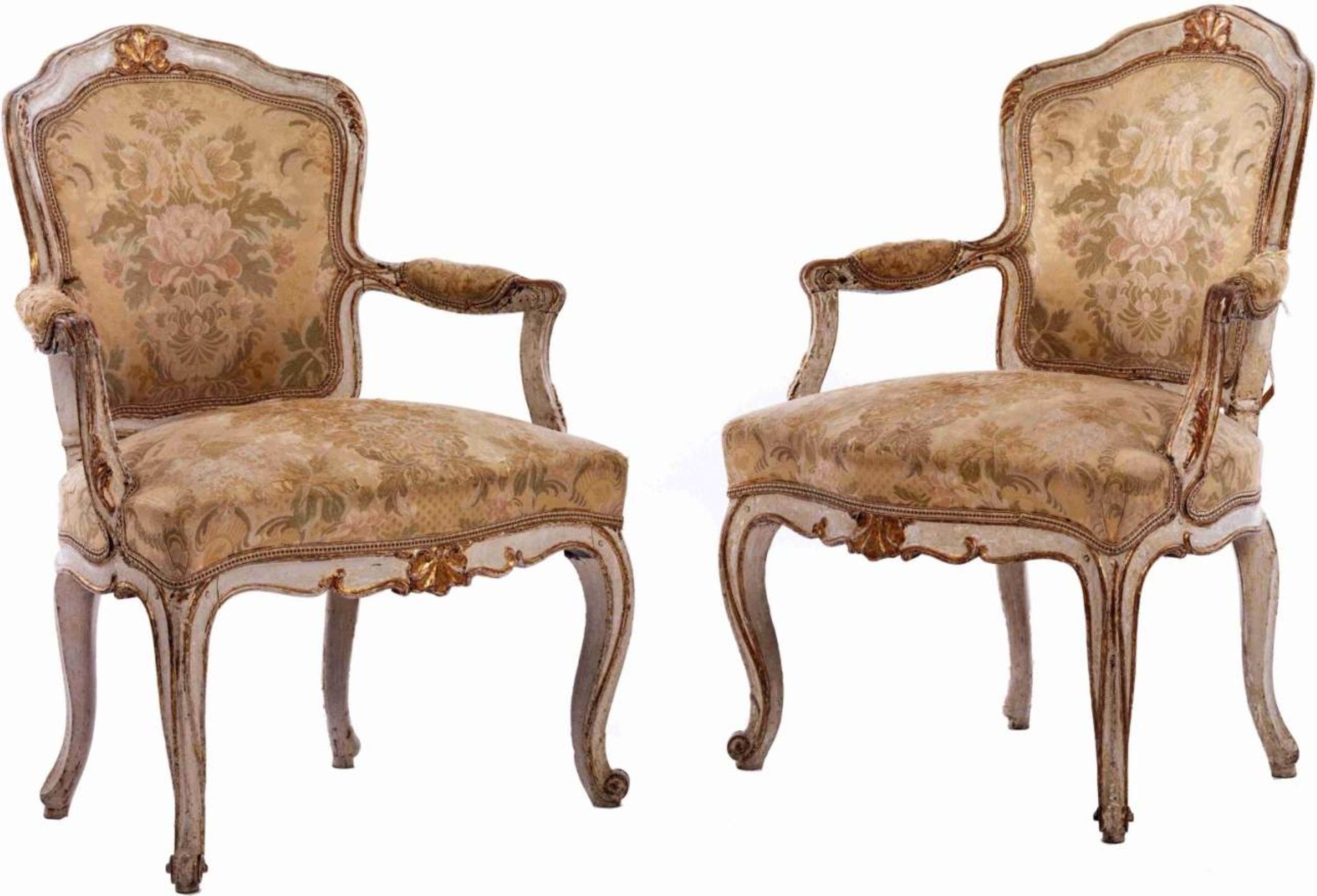 Pair of small armchairsHeight: 87 cm. Width: ca. 67 cm. Depth: ca. 50 cm. France, 18th century. - Bild 4 aus 5