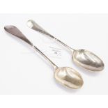 A George III silver table spoon, inscrib