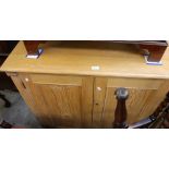 A stripped pine collectors cabinet, the