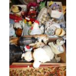 Four boxes of assorted toys, including A